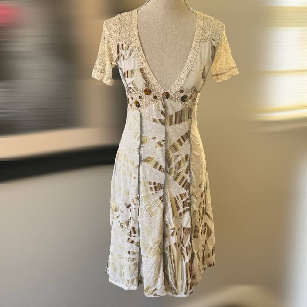 LEGATTE JEANS ITALY Stunning Deep V-neck Midi Dress - Size Small
